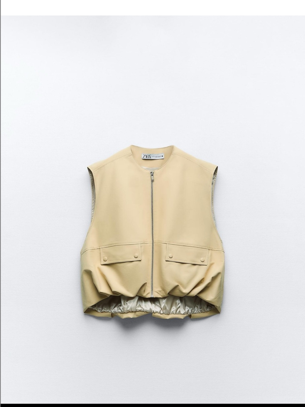 Gathered Hem Cotton Vest